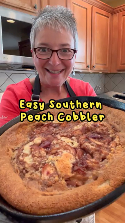 Easy Fresh Peach Cobbler in a Cast Iron Skillet (The Dessert Everyone Will Ask You to Bring Again!)