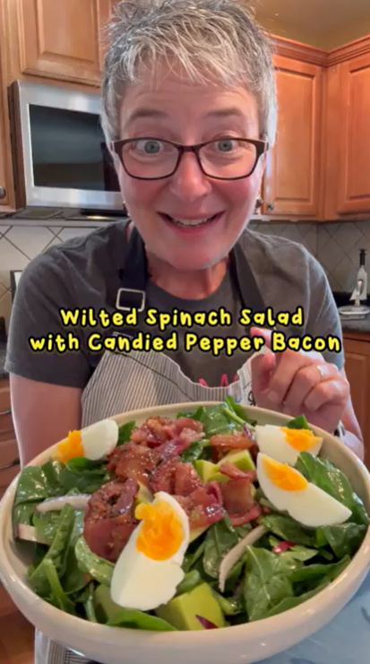 Wilted Spinach Salad with Candied Pepper Bacon (Restaurant-Worthy at Home!)
