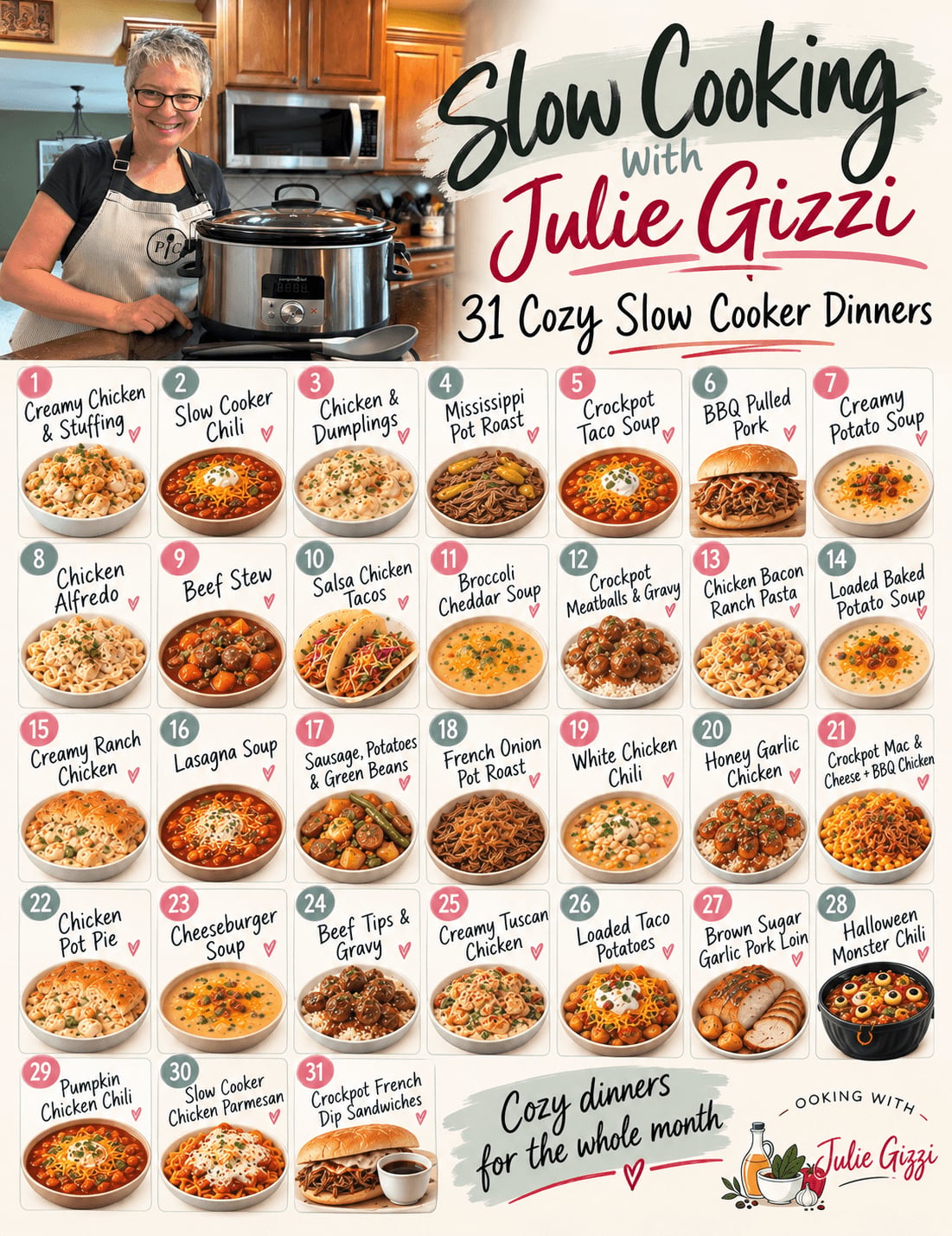Slow Cooking with Julie Gizzi – 31 Cozy Slow Cooker Dinners